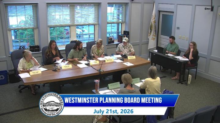 Thumbnail image for Westminster Planning Board Meeting 7-21-2026